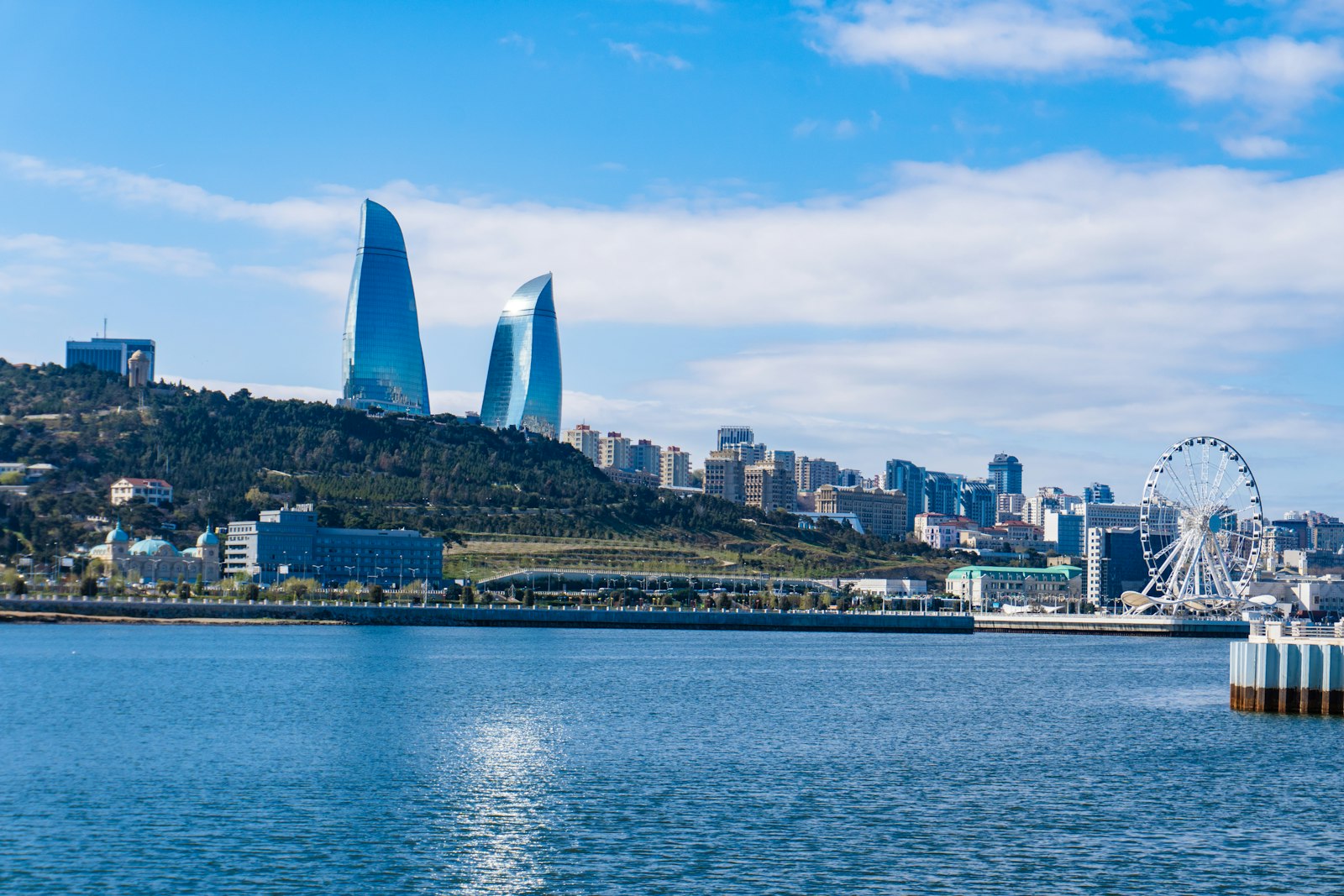 Flame Towers skyline above Baku