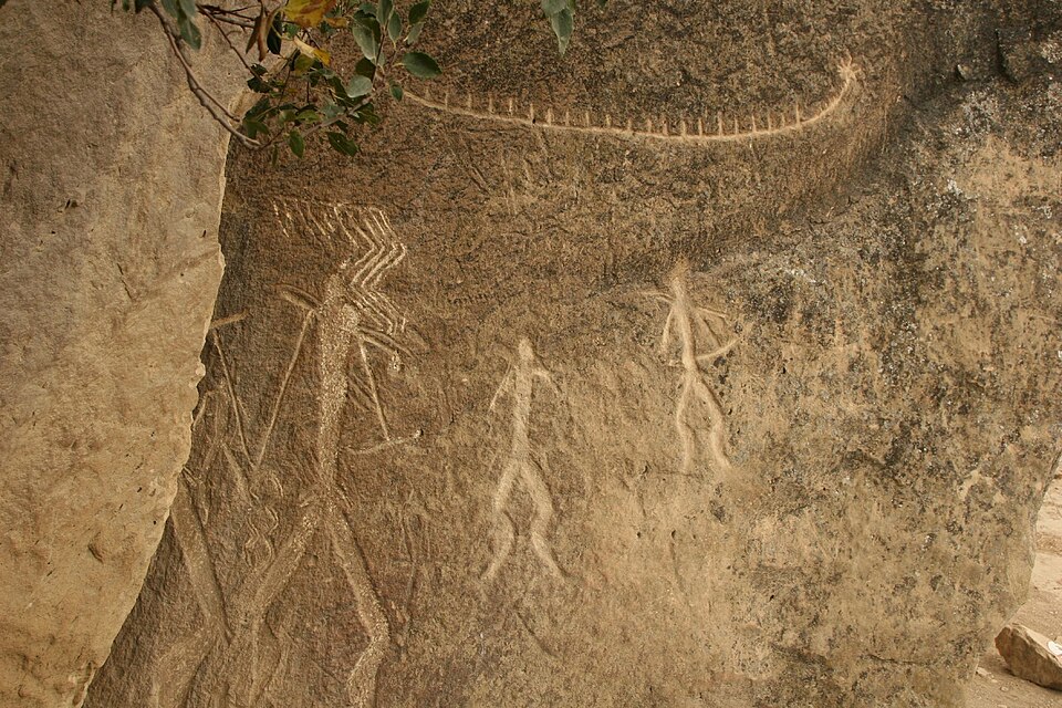 Ancient petroglyphs at Gobustan